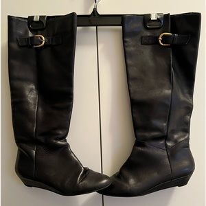 Steve Madden - knee high black leather boots